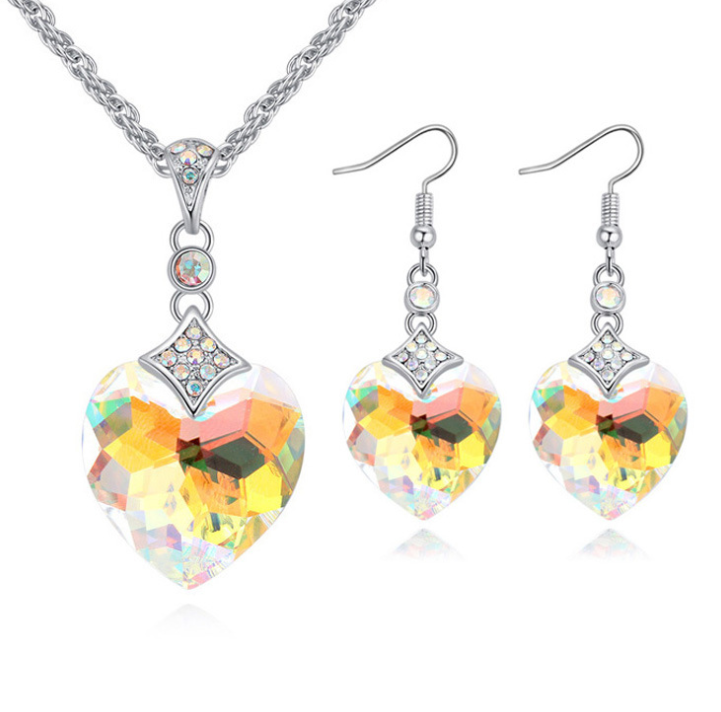 Crystal Heart Jewelry Set