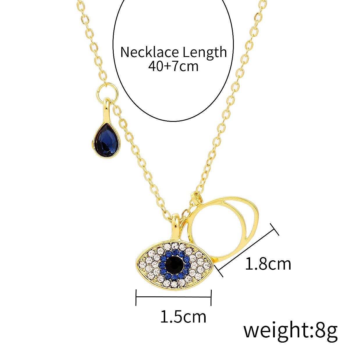 Diamond Third Eye Necklace Female