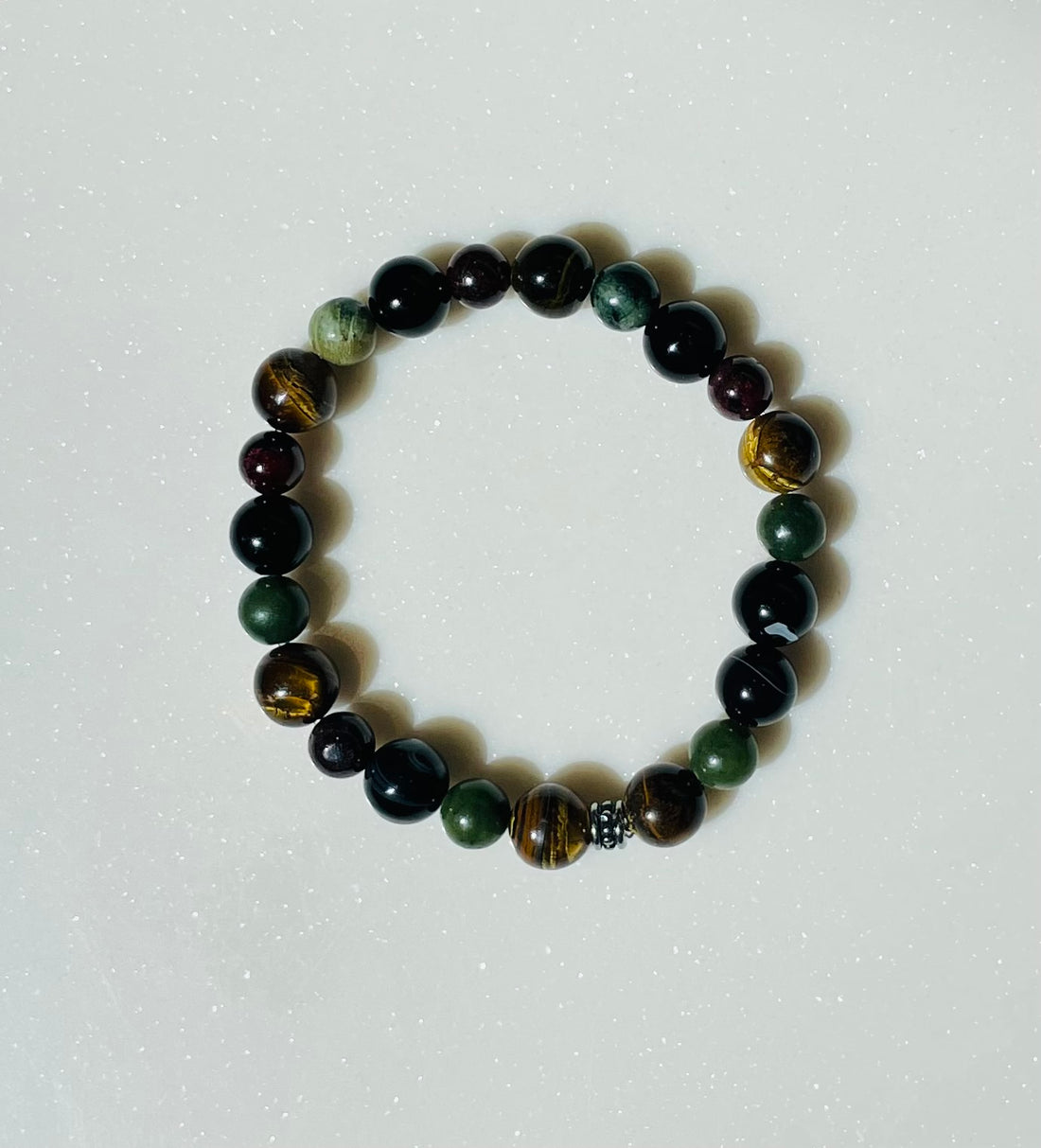 Elite Tigers eye, Jade &amp; Garnet Bracelet