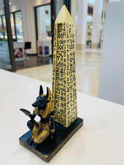 ANUBIS &amp; OBELISK INCENSE BURNER