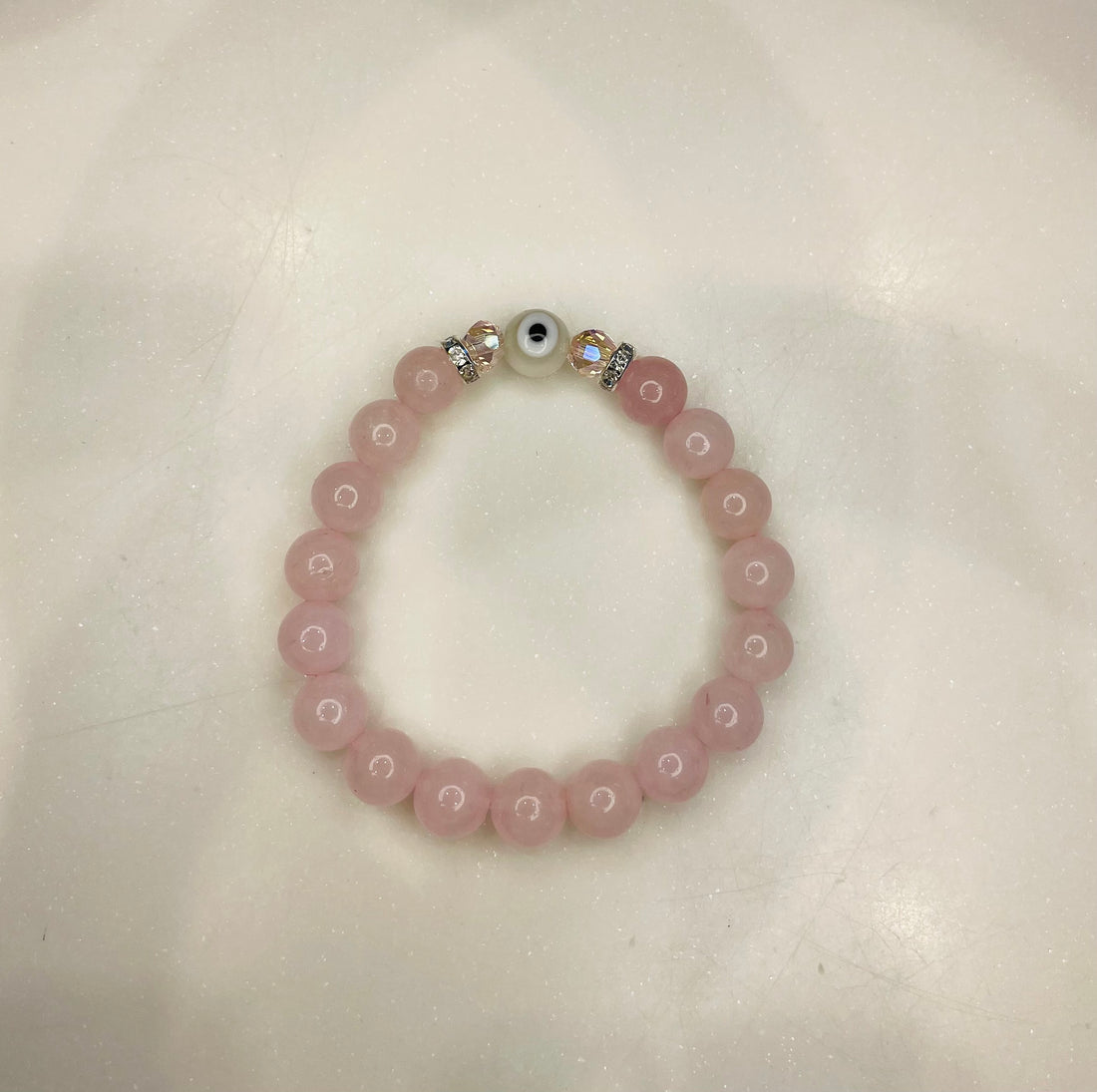 Rose Quartz with Evil Eye of Purity