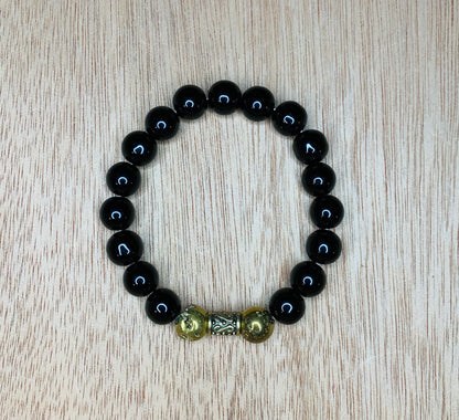 Onyx/Druzy Agate Bracelet