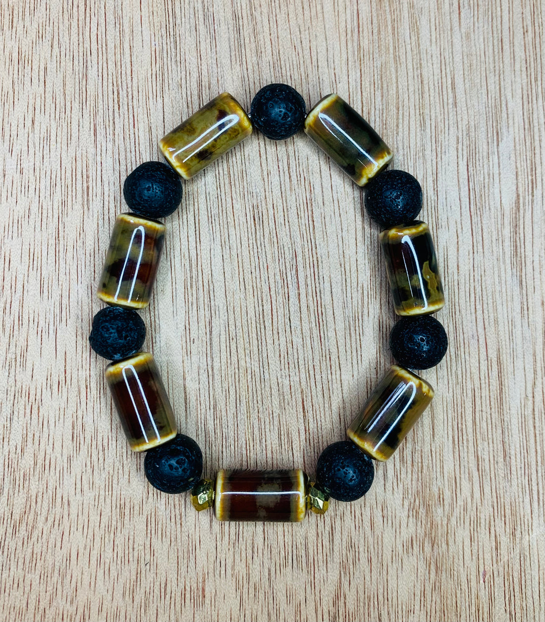 Lava Stone Tribal Bracelet