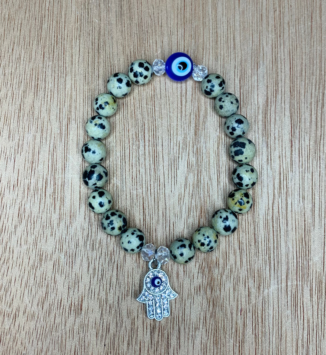 Dalmatian jasper w Evil eye protection