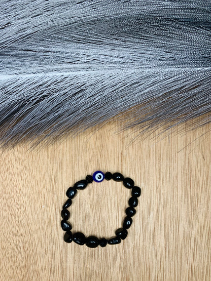 Black Tourmaline Bracelet | Tourmaline with Eye | Hands of Divinity