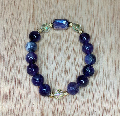 Amethyst Bead Bracelet | Amethyst Stone Bracelet | Hands of Divinity